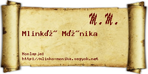 Mlinkó Mónika névjegykártya